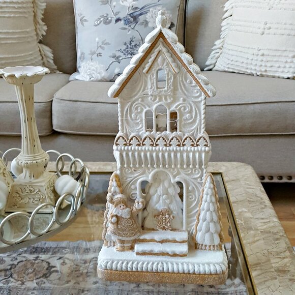 NEW! EXQUISITE MASSIVE 18" TALL FROSTED Gingerbread HOUSE - Picture 6 of 8